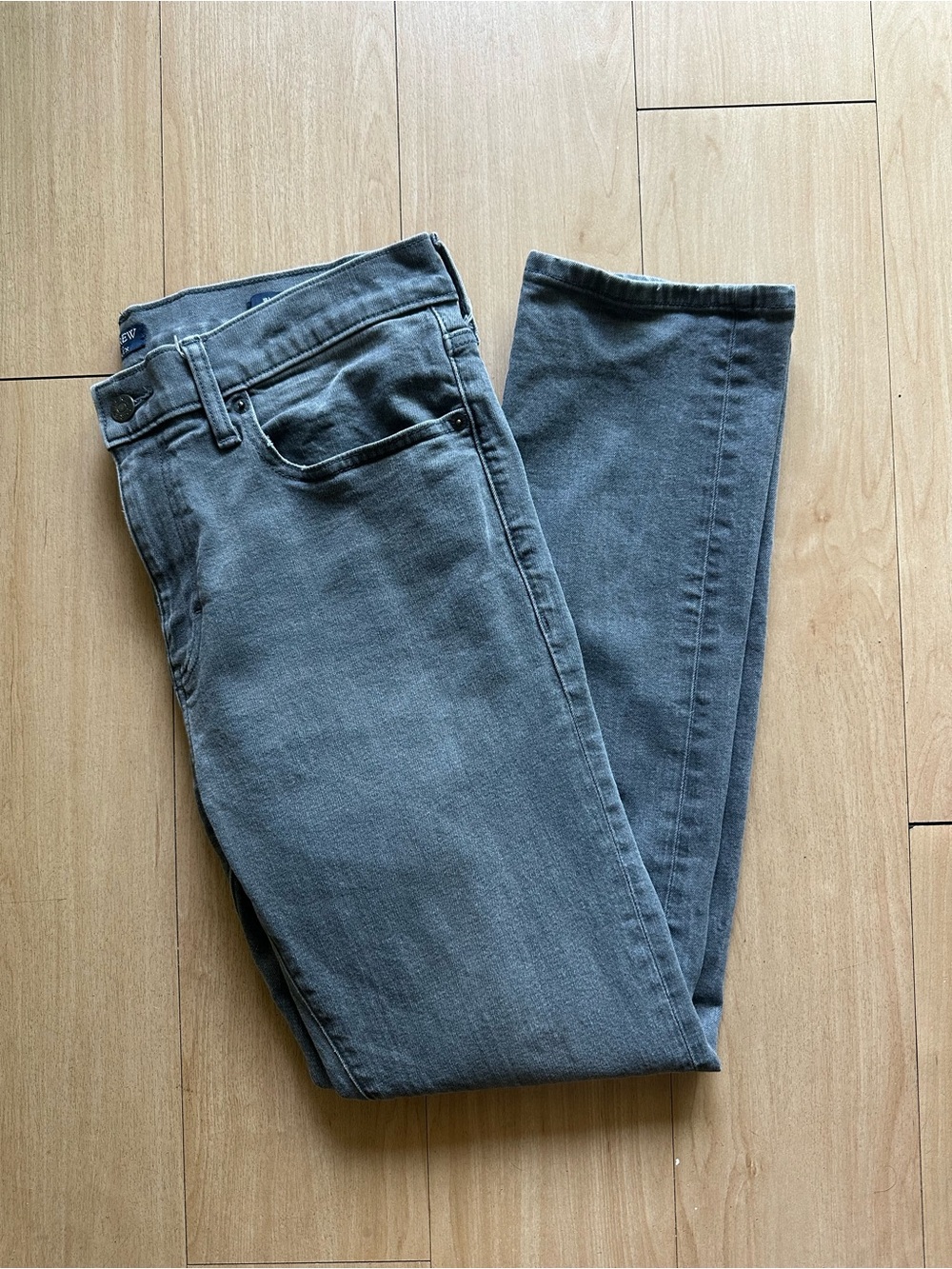 J. Crew Men's Flex Gray Slim Jean Size 33 x 30 Cotton/Elastane Casual Straight